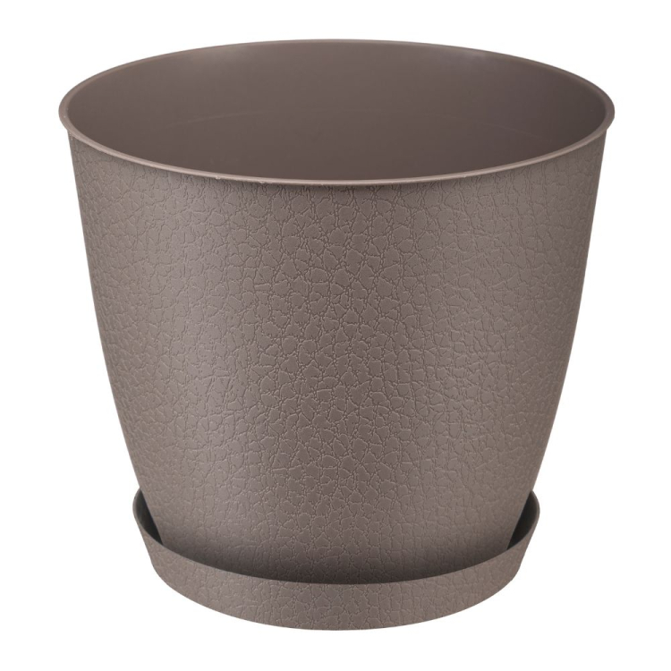 Doniczka z podstawką PELLA 17,5cm taupe